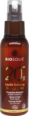 Produktbild von Biosolis Bio Sonnenöl Spray LSF 20, Sonnenschutzspray, Körper, Spray, Feuchtigkeitsspendend, Schutz, Jeder Hauttyp, 100 ml