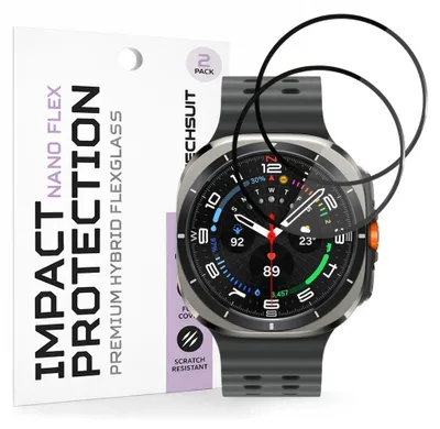 Zdjęcie produktu dla Techsuit Flex folia do Samsung Galaxy Watch Ultra 47mm (2 szt.) - czarna