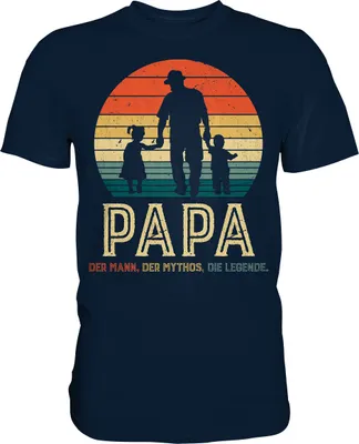 Produktbild von Papa Kinder Tochter Sohn Bester Vater Mann Mythos Legende T-Shirt – Navy / XL