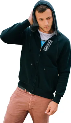 Produktbild von GUGGEN MOUNTAIN Herren Kapuzenjacke Kapuzenpullover mit Fleece Hoodie Hooded Logo Sweater Sweatjacke Warmer Pullover Rei§verschluss Streetwear Langarm Kapuze Outdoor Sport Schwarz S