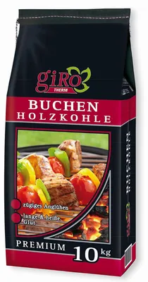 Image de giRo Charbon de bois pour grillades Charbon de bois de hêtre de qualité supérieure 10kg