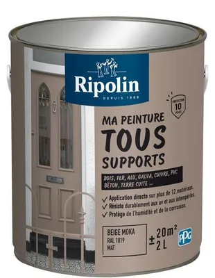 Zdjęcie produktu dla Mehrzweckfarbe  Mokkabeige  RAL 1019  Matt  Ripolin  2 l