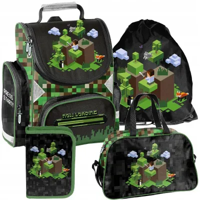 Produktbild von Schulrucksack Mädchen Jungen Motiv PIXELS game 4 T Set Rucksack Federmäppchen Tasche Schuhbeutel Mega-Set Paso