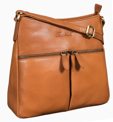 Produktbild von Benthill Damen Umhängetasche Leder | Tasche aus echtem Rindsleder | Handtasche mit Reißverschluss - Schultertasche / Ledertasche | Vintage Shopper