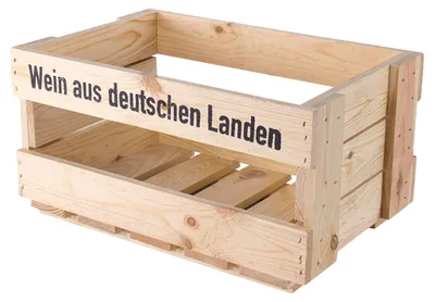 Produktbild von Neue Weinkisten "Wein aus deutschen Landen"  Natur ca 46 x 30,5 x 24cm Obstkiste Holzkiste Regalkiste Weinlagerung Weinregal