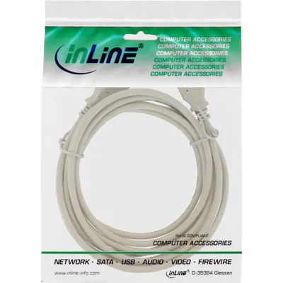 Zdjęcie produktu dla Kabel InLine® USB 2.0, A do A, beżowy, 2 m (UL)