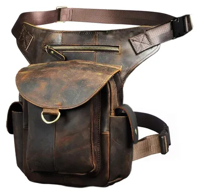 Image de Omgoods - Sac en cuir pour homme, à porter à la taille, avec plusieurs compartiments