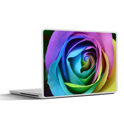 Produktbild von MuchoWow® Laptop Aufkleber Sticker Cover Rosa - Pink - Blau 31x22.5 cm - Laptop-Deko