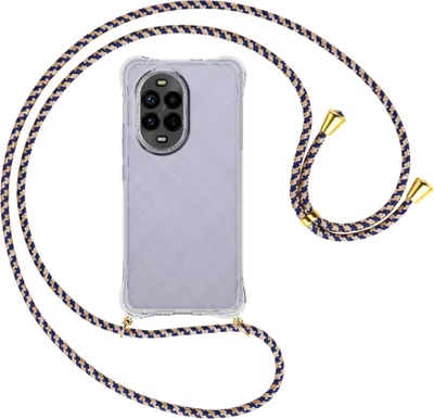 Produktbild von Handykette Backcover-Schutzhülle mit Band (Metall goldfarben) für Huawei Nova 13 Pro 5G - blau+beige