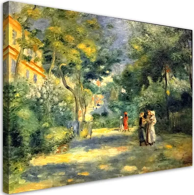 Produktbild von Leinwandbild   Ein Garten in Montmartre 90x60 Feeby Bunt bild für die wand bereit zum aufhängen