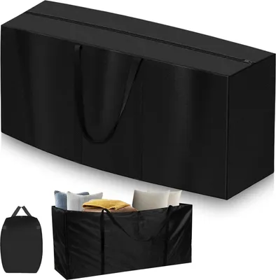 Produktbild von Wasserdichte Gartenkissentasche 173x76x51cm schwarzes Oxford-Gewebe