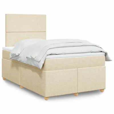 Produktbild von Möbel Boxspringbett mit Matratze Creme 120x200 cm Stoff - Bettrahmen 3291245
