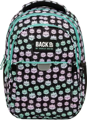 Produktbild von Derform BACKUP P Schulrucksack mit drei Fächern, Pastellkatzen
