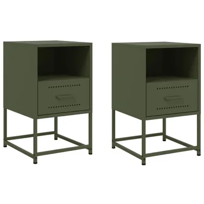 Immagine prodotto di Comodini 2 pz Verde Oliva 36x39x60,5 cm in Acciaio