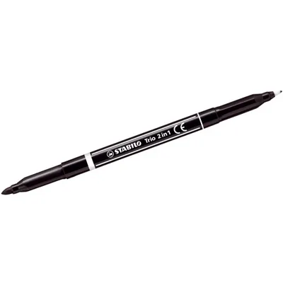 Produktbild von Filzstift und Fineliner in einem - STABILO Trio 2 in 1 - Einzelstift - schwarz