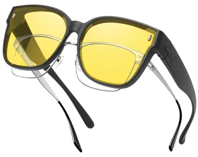 Produktbild von Nachtfahrbrille Überbrille Gelb - Polarisiert - Blendschutz - Für Autofahrer und Nachtfahrten