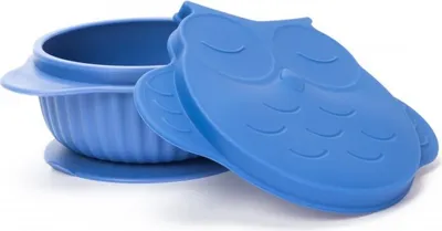 Zdjęcie produktu dla Silikonowa miska z pokrywką GIOfresh Owl Blue