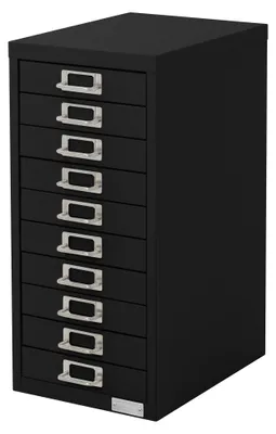 Stahl-Schubladenschrank 10 Laden 28x38x60 cm schwarz
