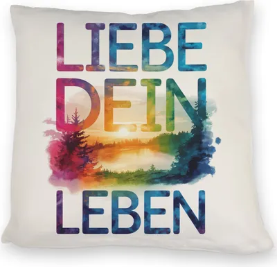 Produktbild von Liebe dein Leben Kissen Aquarell Design