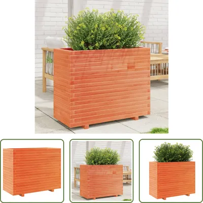 Produktbild von The Living Store Pflanzkübel Wachsbraun 90x40x72,5 cm Massivholz Kiefer
