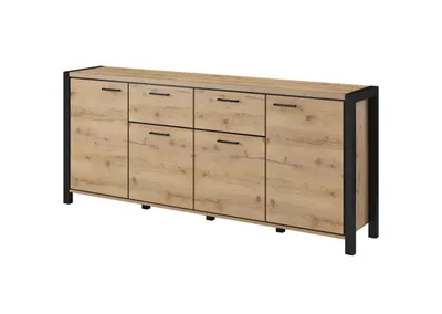 Produktbild von Breite Kommode SONJA – Eiche taurus / schwarz