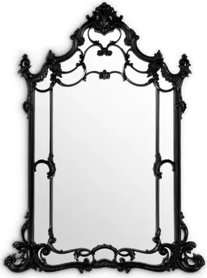 Produktbild von Casa Padrino Luxus Barock Mahagoni Spiegel Schwarz - Prunkvoller Barockstil Wandspiegel aus handgeschnitztem Mahagoni Holz - Luxus Möbel im Barockstil - Prunkvolle Barock Möbel - Edel & Prunkvoll