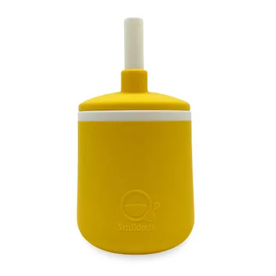 Image de Smikkels Silicone Gobelet pour enfants - Gobelet jaune avec paille - Sûr et durable