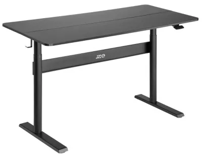 Produktbild von Schreibtisch mit 140x68 cm großer Arbeitsfläche, Ergo Office ER-453, mit Gasdruckfeder, höhenverstellbar, für Arbeiten im Stehen und Sitzen, maximale Höhe 115 cm