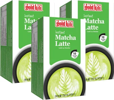 Produktbild von [ 3x 250g (10x25g) ] GOLD KILI Instant MATCHA Latte Getränk / Matcha Latte