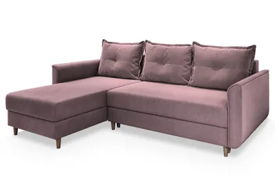 Produktbild von Masseno Ecksofa PISAN L-S mit Schlaffunktion L-Form, Sofa mit Bettkasten, Wohnzimmersofa, Couch, Soffa, Bettsofa, Couchgarnitur- Rosa, KRONOS 27