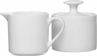 Produktbild von Ritzenhoff & Breker Bianco Milch und Zucker, 2-tlg, Zuckerdose, Milchkännchen, Porzellan, Weiß, 97283