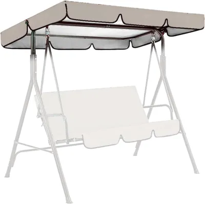 Produktbild von Hollywoodschaukel Dachbezug,249x185 cm,Wasserdicht Strapazierfähig Dach,Universal Ersatzdach für Gartenschaukel,Oxford-Tuch Hollywoodschaukel Sonnendach 3 Sitzer, UV-Schutz Sonnendach 210D (Beige)