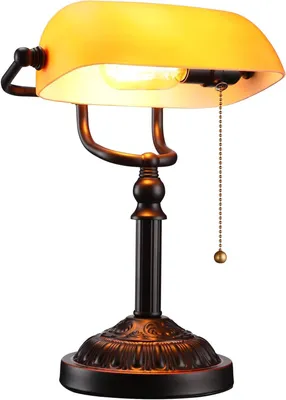 Imagen del producto de Lámpara de escritorio - Iluminación de oficina - Ideal para estudiar y trabajar - Interruptor con cable retráctil - Casquillo E26 - Color naranja apagado