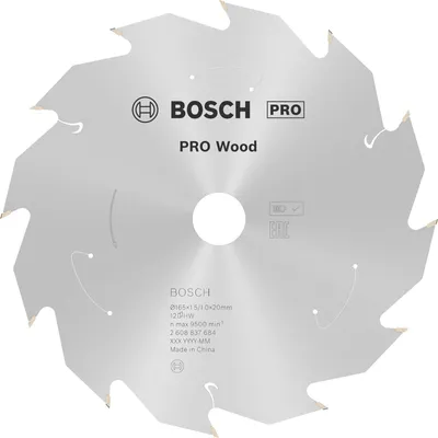 Produktbild von PRO Wood cordless Kreissägeblatt, 165 x 1,5 x 20 mm, T12