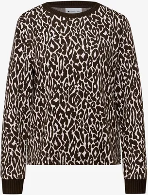 Produktbild von Street One Langarmshirt 'Leo Jacquard Shirt', A324535, molten earth, Gr. 36