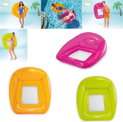 Produktbild von Intex 56802NP - Luftmatratze Transparent Lounge - Mesh Mat Schwimmsessel Pool - Überraschung