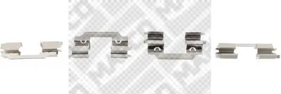 Produktbild von MAPCO 9632 Zubehörsatz Scheibenbremsbelag Vorne für BMW 1 Schrägheck (E87) für MINI Schrägheck (R56) für RENAULT Clio III Schrägheck (BR0/1, CR0/1)
