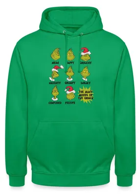 Produktbild von Spreadshirt Der Grinch Moods Of The Grinch Stimmungen Uni Hoodie, XXL, Kelly Green