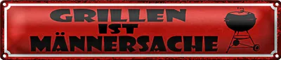 Produktbild von Blechschild Spruch 46x10cm Grillen ist Männersache Dekoration