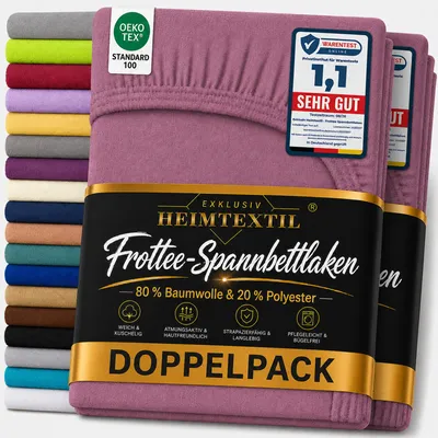 Produktbild von Doppelpack Frottee Spannbettlaken 60 - 70 x 140 cm Lila