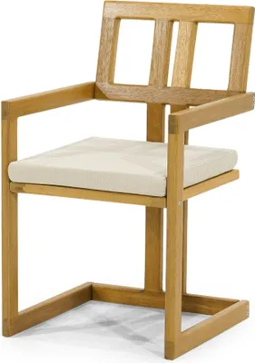 Produktbild von Hellbeiger Outdoor Stuhl Designer Holzstühle Terrassenmöbel Gartenstuhl