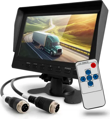 Zdjęcie produktu dla Monitor do Kamer Cofania AHD 7" 2 Kanały Rejestrator 12V 24V Pilot 4pin