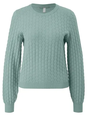 Produktbild von s.Oliver Strickpullover aus Viskosemix mit Wabenmuster strukturiert Regular Fit