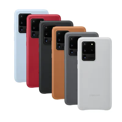 Image de Samsung EF-VG988 Leather Cover pour Galaxy S20 Ultra bleu ciel, Couleur:Bleu ciel