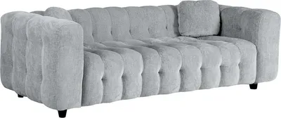 Image de Canapé droit en tissu chenille "Vendome" - 3 places - Gris
