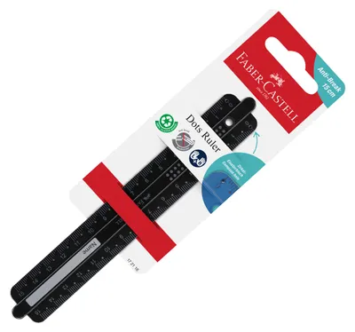 Zdjęcie produktu dla FABER-CASTELL 172116 FABER-CASTELL Lineal Dots 15,0 cm, schwarz