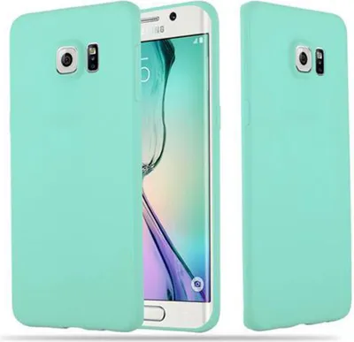 Produktbild von Cadorabo Hülle für Samsung Galaxy S6 EDGE Schutzhülle in Blau Handyhülle TPU Silikon Etui Case Cover