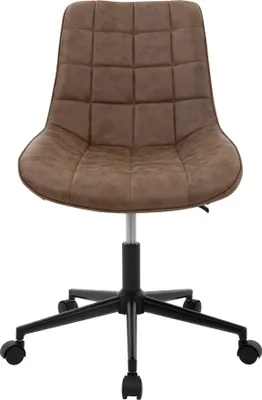 Obrázok produktu pre Kancelárska stolička ML-Design, hnedá, z umelej kože, kovová konštrukcia, čalúnená stolička s operadlom, výškovo nastaviteľná, otočná o 360°, ergonomická, pre domácu kanceláriu/kanceláriu