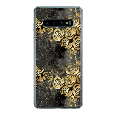 Produktbild von MuchoWow® Handyhülle Schutzhülle Hülle für Samsung Galaxy S10 Marmor - Gold - Rose - Muster Silikon Softcase Handy Hülle - Handytasche