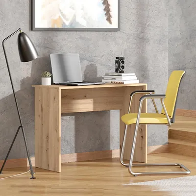 Produktbild von Pichil - Schreibtisch, 98x45x74h cm Eiche Dunkel, ein Regal